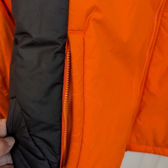 Adidas 3-Stripes BSC 3S Puffy Hooded Jacket Orange Size XL  HG4885 - Picture 4 of 9